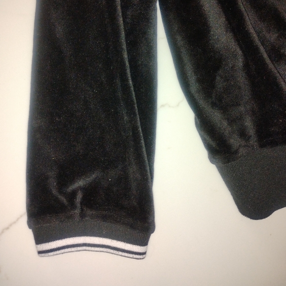 Mono B Black Velour Tracksuit with White Trim - Picture 8 of 11